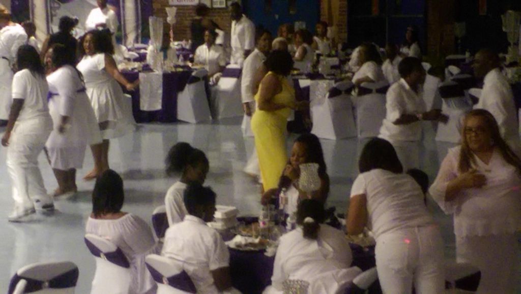 Guests at the all white party