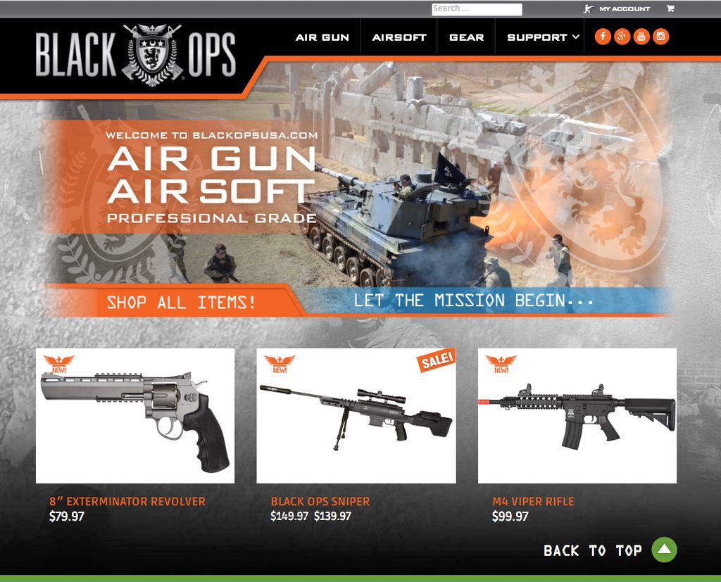 National Airsoft dealer.  Built website for them.