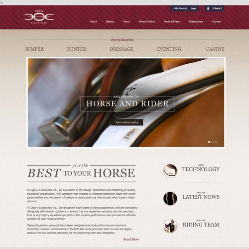 Web Design for Ogilvy Equestrian.