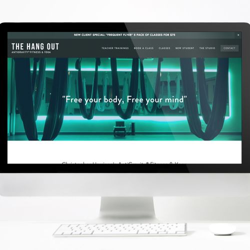 thehangoutagy.com, website layout through Squaresp