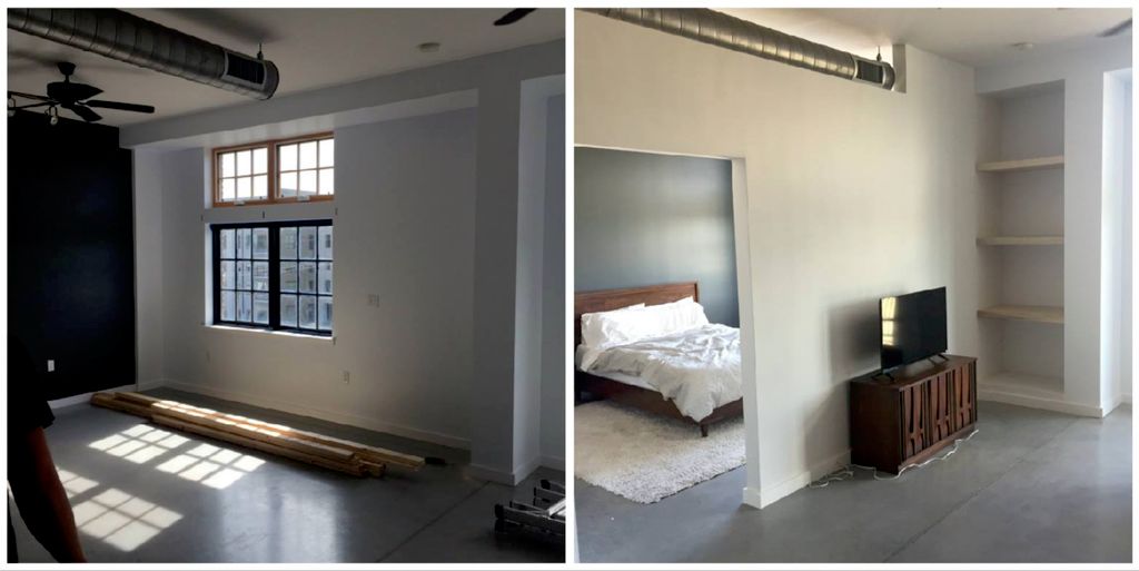 We installed a dividing wall in this downtown loft