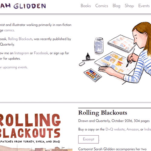 Portfolio site for graphic novelist Sarah Glidden.