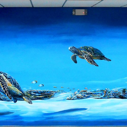 Sea Turtles mural, at conference room  in Yonkers 