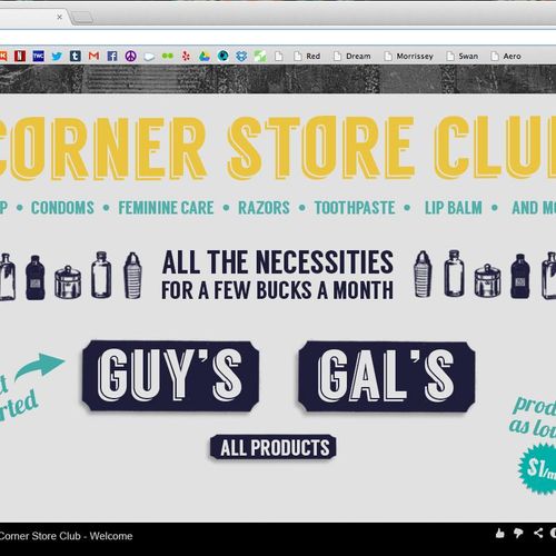 Corner Store Club Web Design, Identity and Logo De