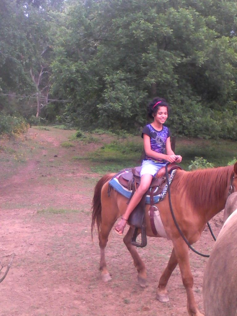 This young lady just needed a little push to get h