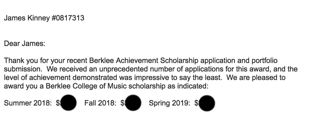 Berklee Achievement Scholarship