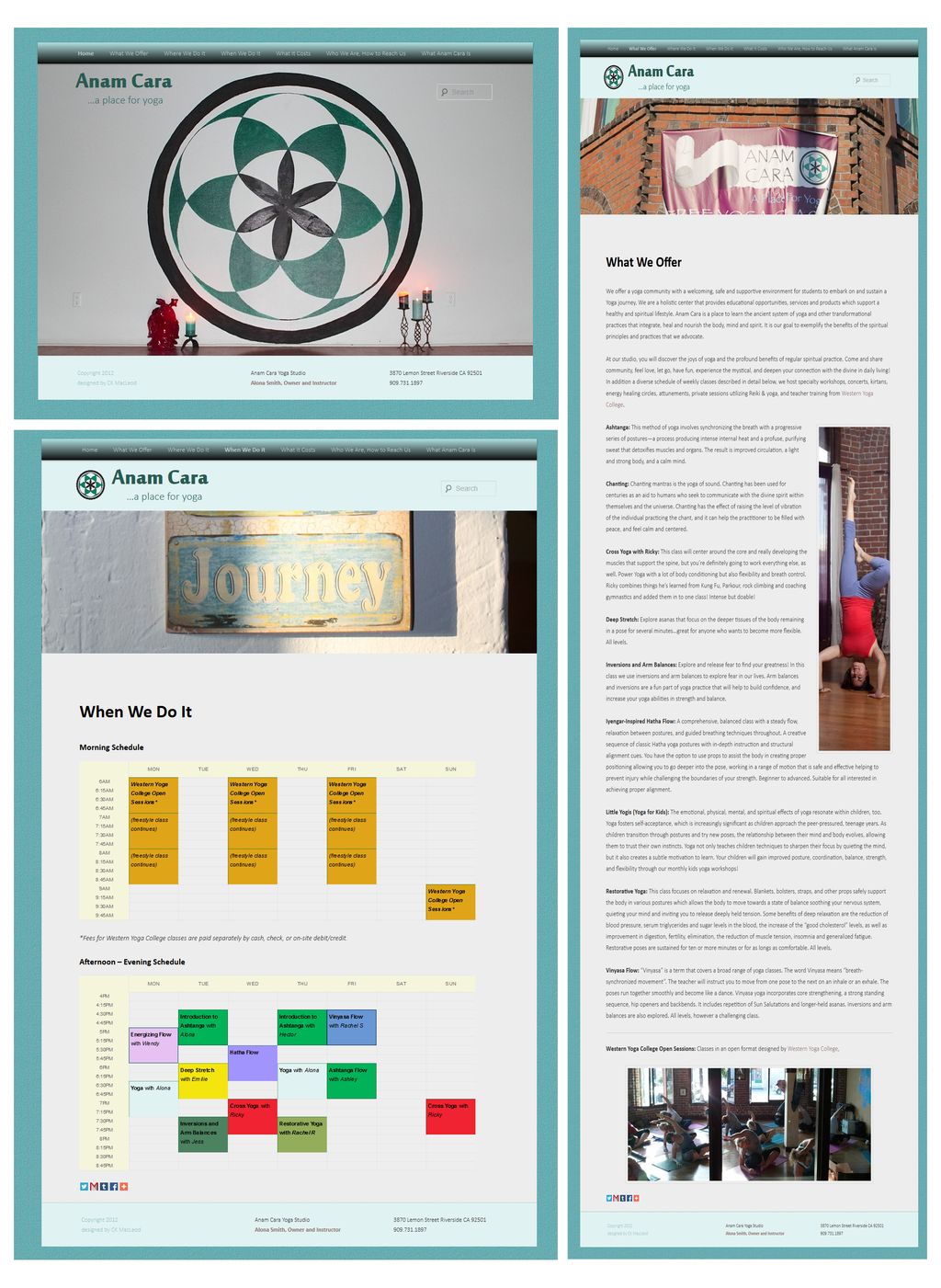 Anam Cara Yoga Studio: Business site with client-s