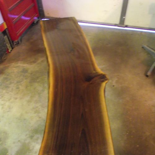 Custom black walnut slab table