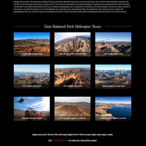 Zion Helicopters Website