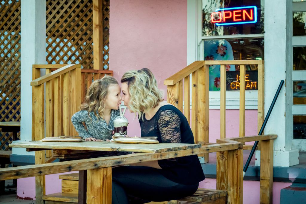 Mommy & Me session at a local ice cream shoppe