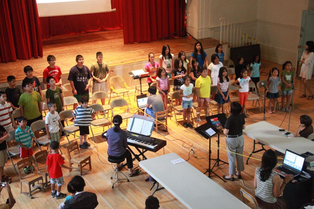 Rehearsing as an accompanist at Children's musical