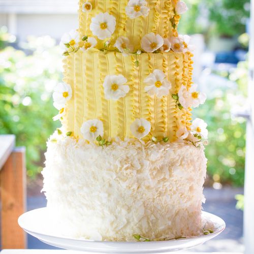 Whimsical spring wedding cake