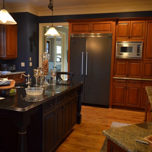 changing this kitchen from beige to a nautical blu