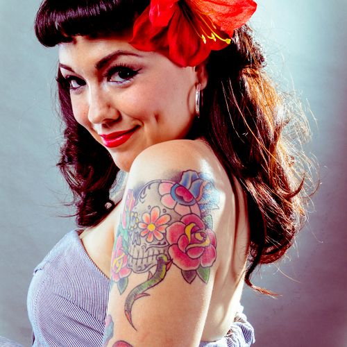 A pinup shoot with a client in Victoria, Tx