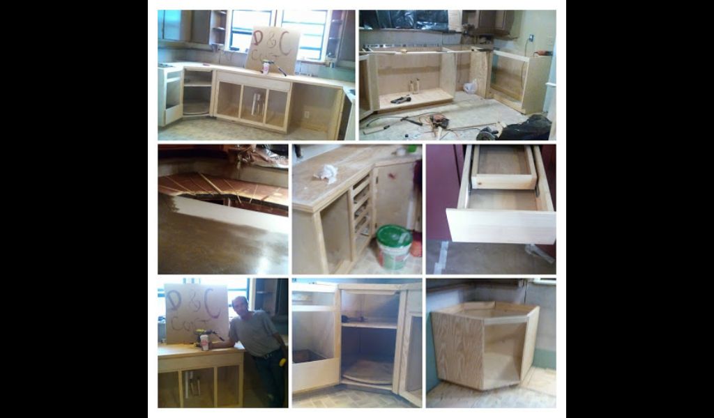 custom built cabinets. Built to utilize the space 