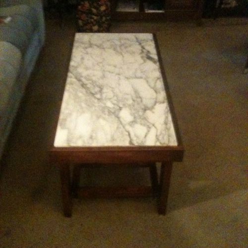custom table to fit marble slab