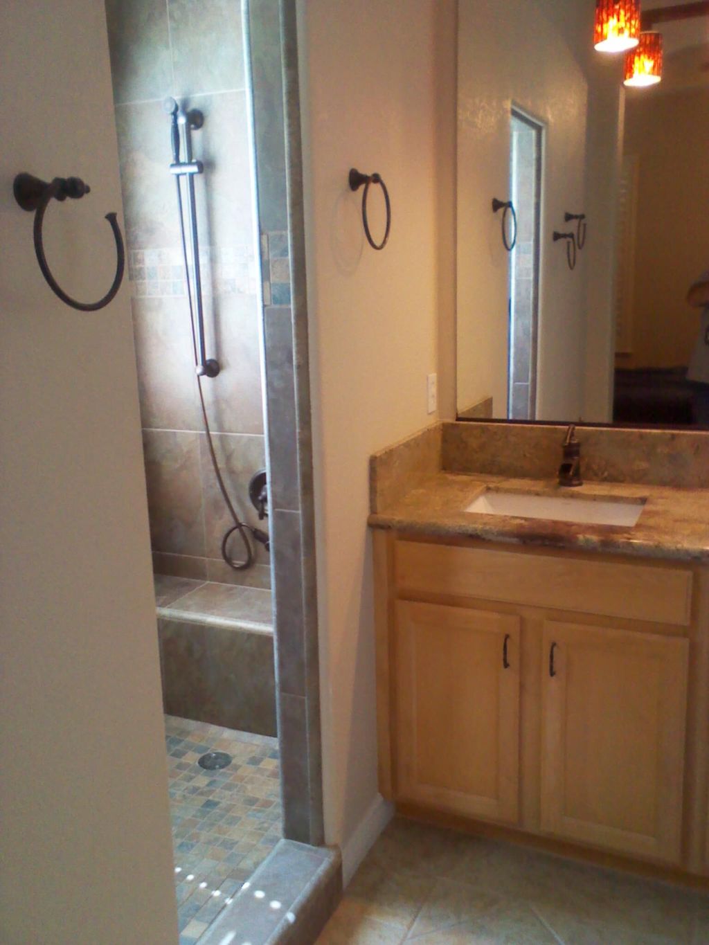 Bathroom remodel, removed tub and shower, replaced