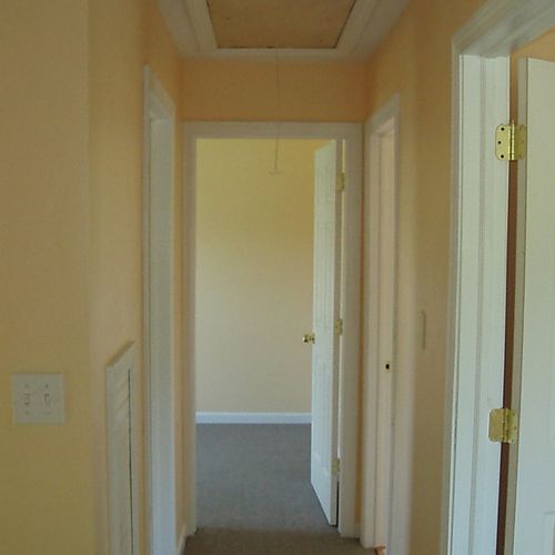 After photo of the upstairs common hallway. This F
