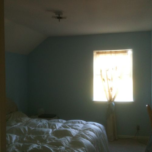 Master Bedroom After Color Change (Lite Blue/ Purp