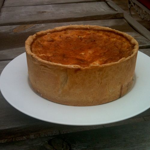 3" Tall Quiche Lorraine. Crafted in a bottomless r