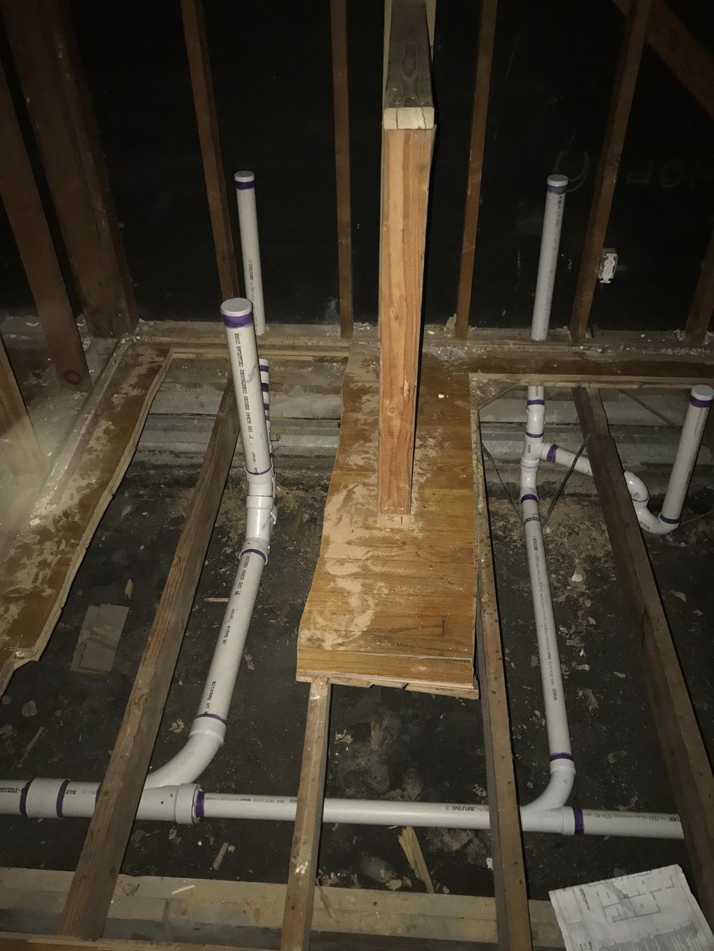  New DWV system for master bath
