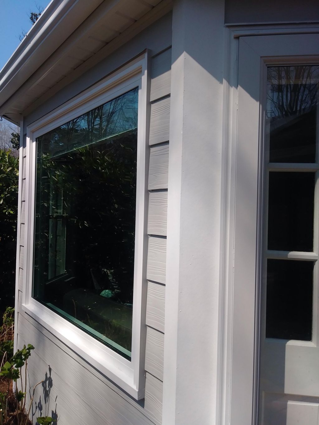 We installed new fiber cement siding, and new Sunr