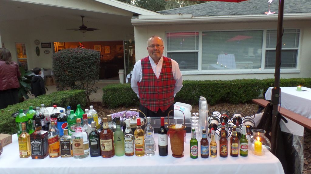 Dressed for a Rehearsal dinner at a private home. 