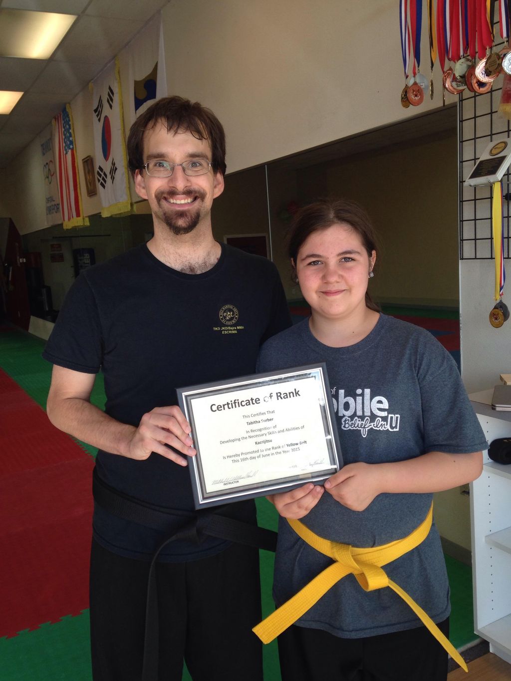 Tabitha earned her Level 1 Yellow Belt 2014