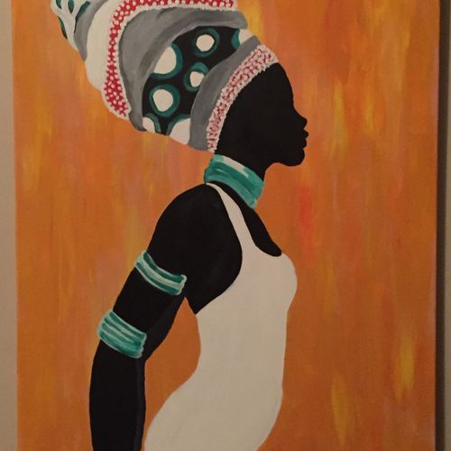 ""Ebony Beauty" Acrylic on canvas