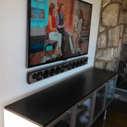 Flat panel TV installation, with beautiful matchin