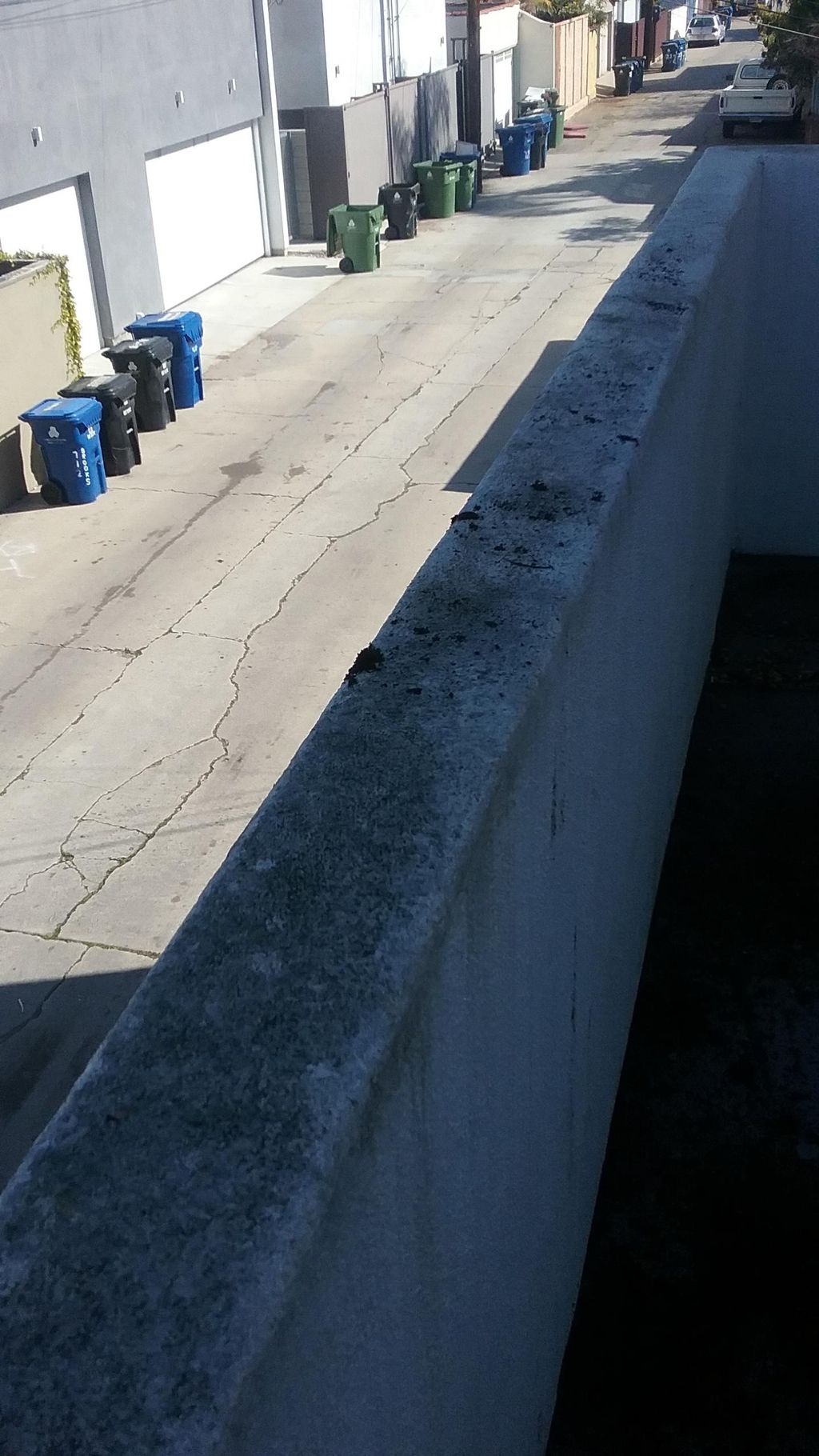 Before:  A dirty railing 