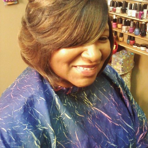 Feathered Bob Haircut with Color!