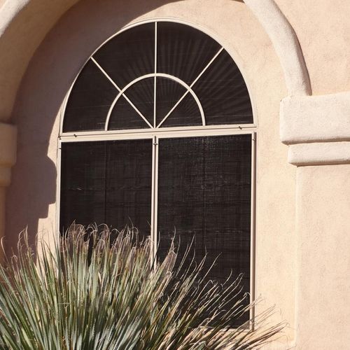 sun screens, the arched screen has grids