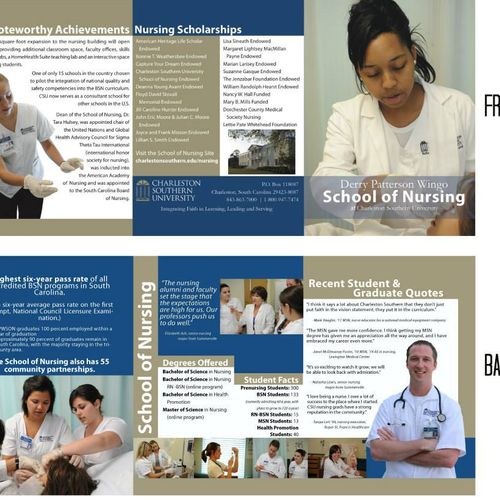 pamphlet for Charleston Southern University's nurs