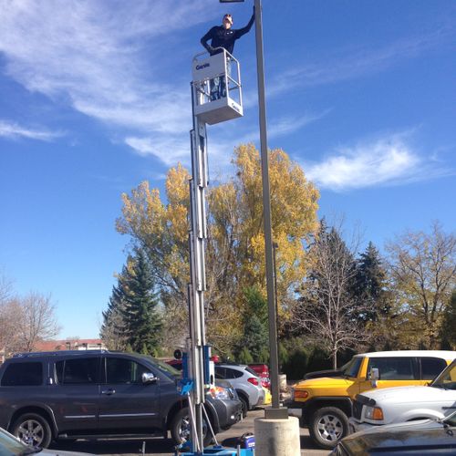 We service parking lot pole lights