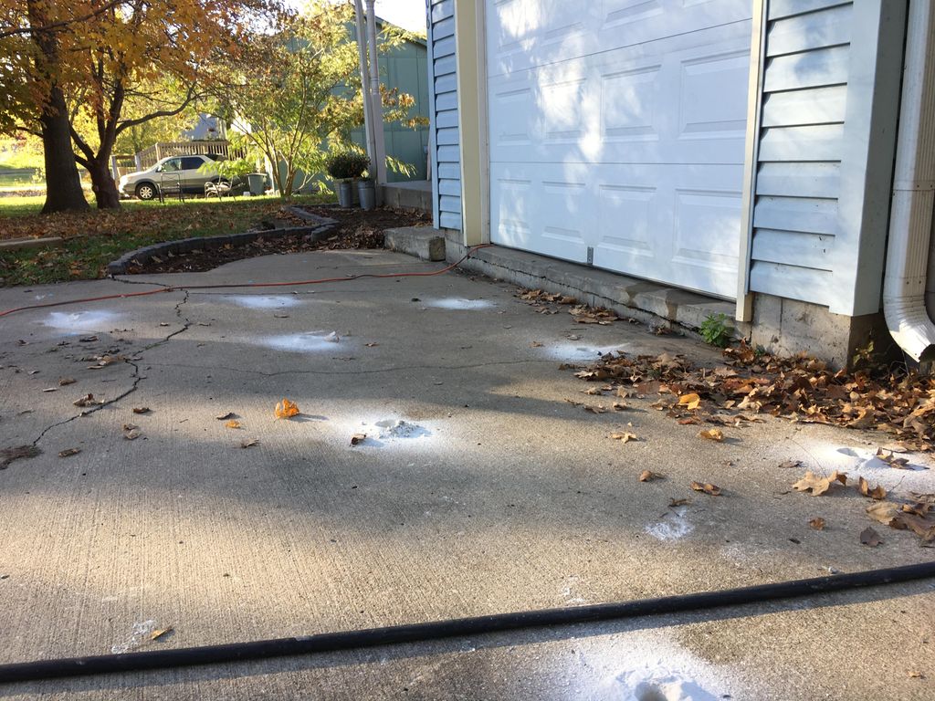 8" driveway lift about to occur, holes are drilled
