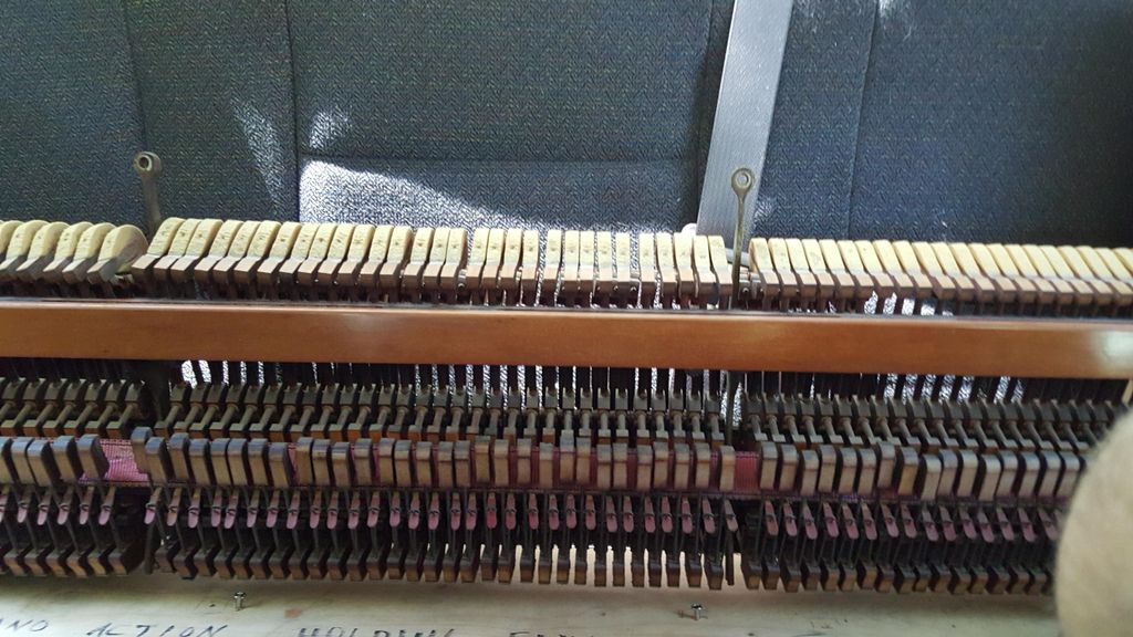 130 year old Ivers and Pond upright action before 