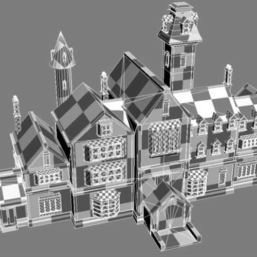 Mansion modeled in 3D recreated from a 2D cartoon.