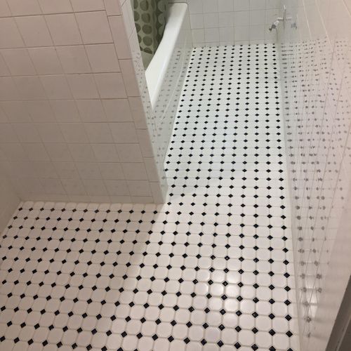 Bathroom Tile - After - Newton