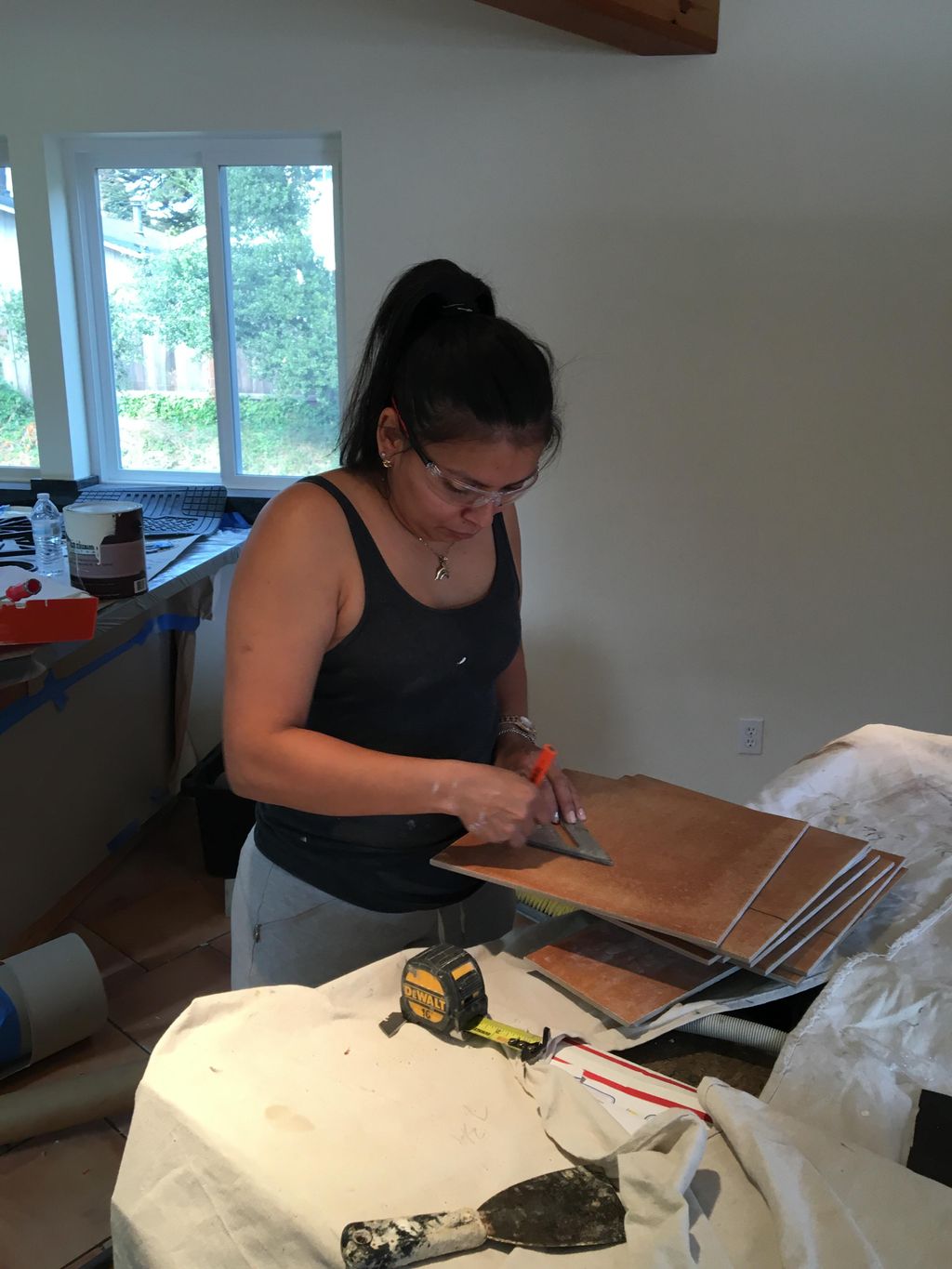 Cutting tile... learning something new