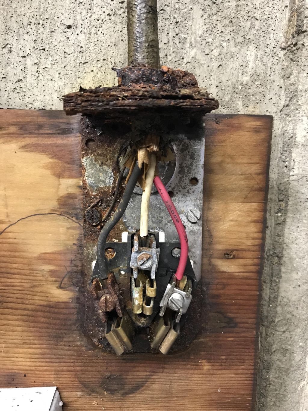 Water damaged 240V dryer outlet. Customers son ove