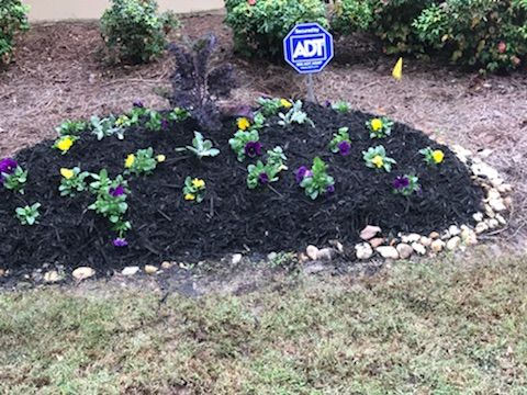 New installed flower bed