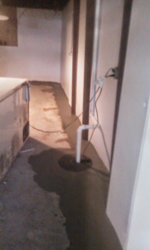 completed basement system with beams