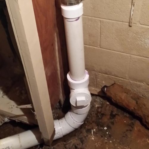 Underfloor drain line replacement