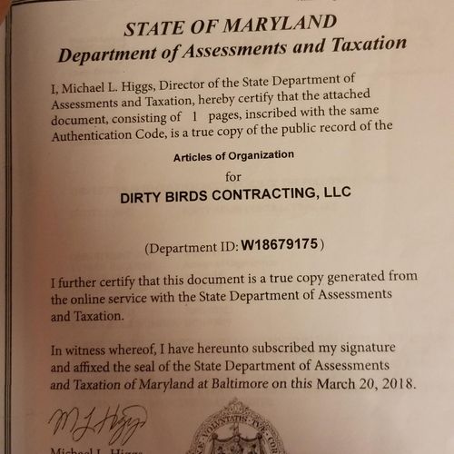 MD business license 