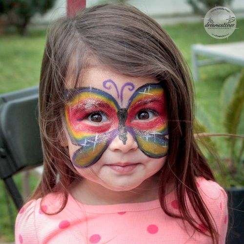 Rainbow Butterfly Face Paint