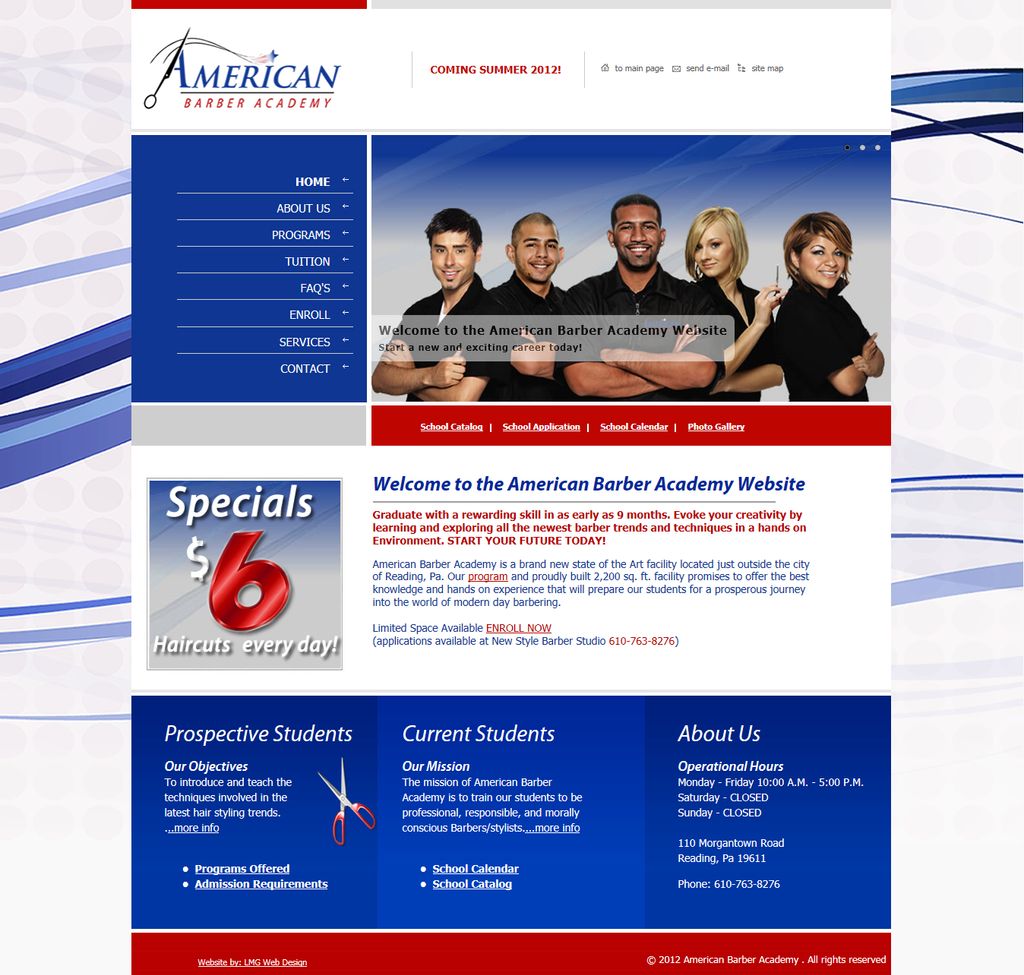 Created a website for a Barber School in Reading P