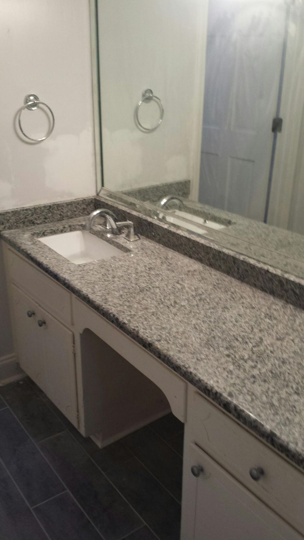 New custom countertops and new tile flooring