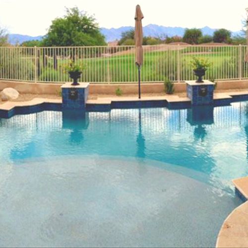 Beautiful poolside landscaping created by AZ Nativ