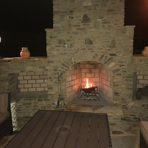 Night time fireplace